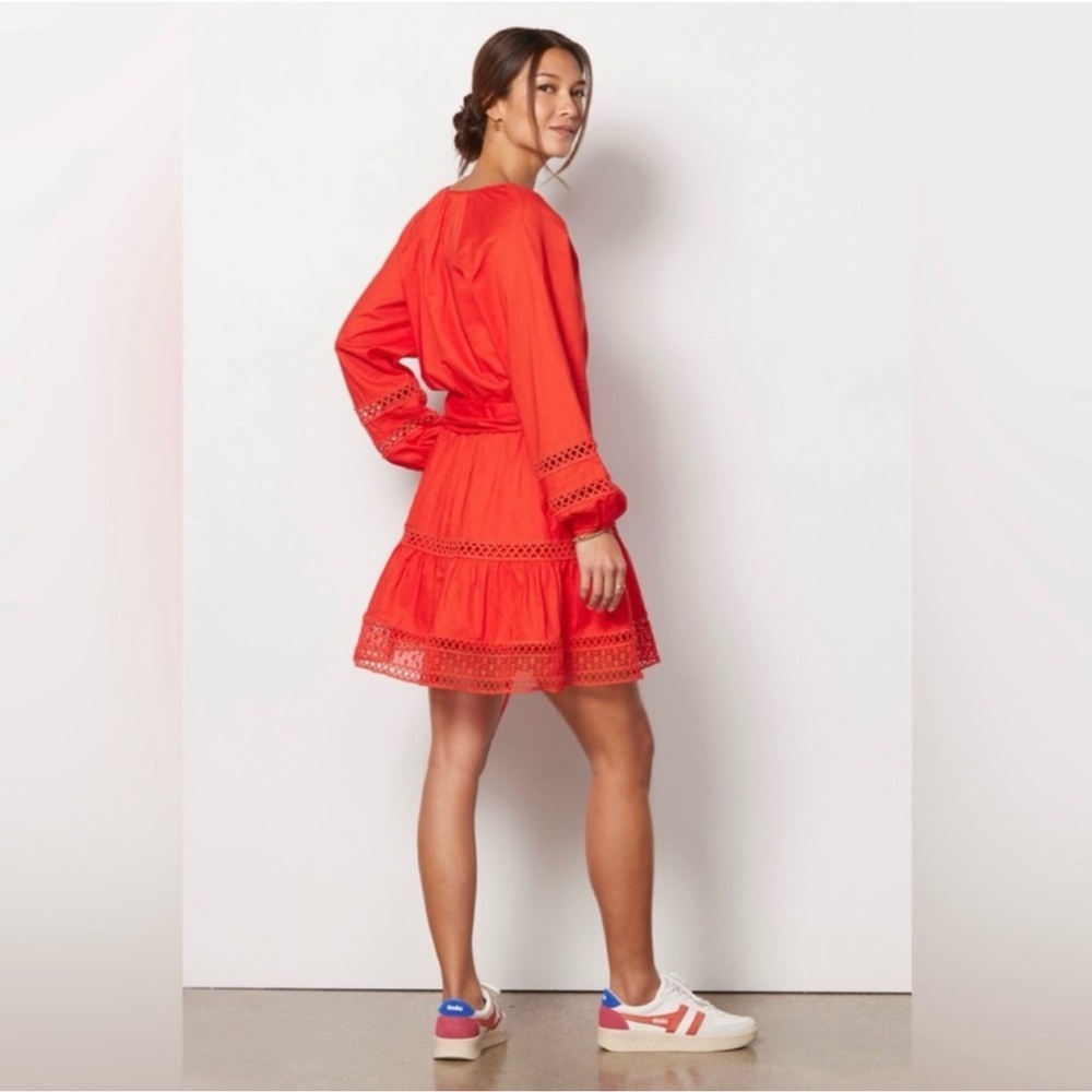 Red Long Sleeve Bishop Sundress